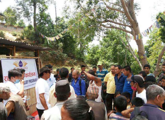 Community gathered at an Emaho relief program in the Tehor region
